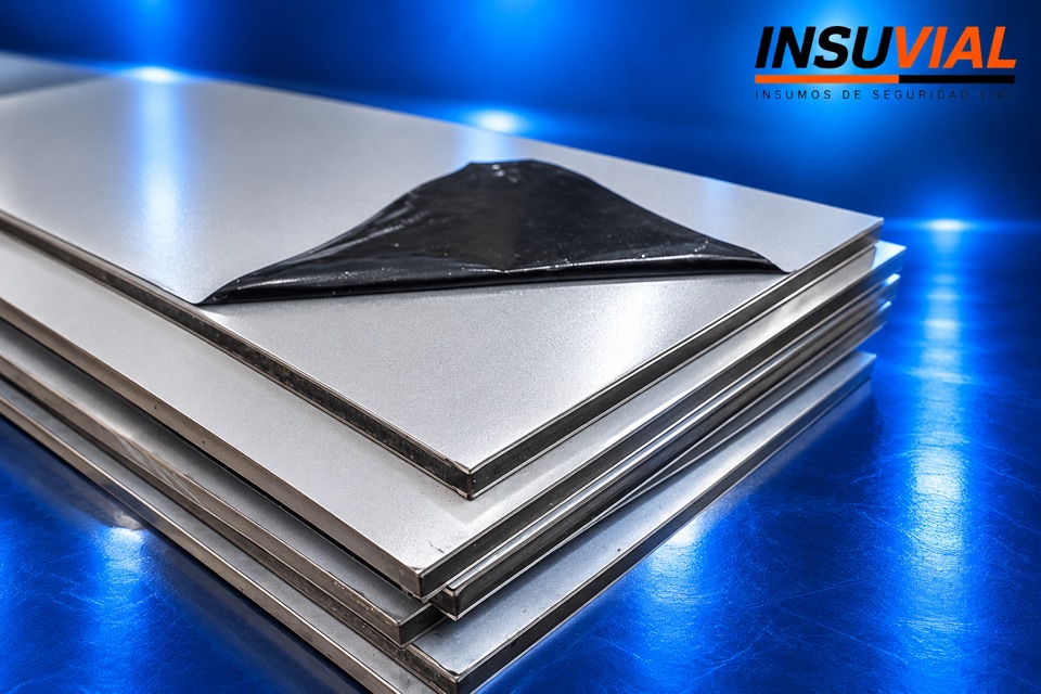 Aluminio Compuesto Flash Silver PE 3 mm · 1,22×2,44 m