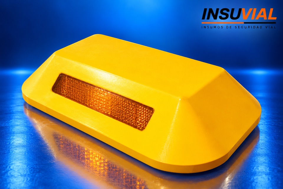 Tachón Bidireccional Rectangular Amarillo